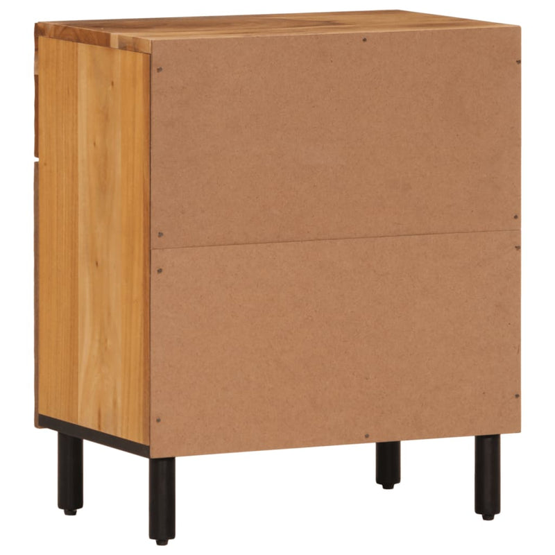 vidaXL tömör akácfa és szerelt fa éjjeliszekrény 50 x 33 x 60 cm