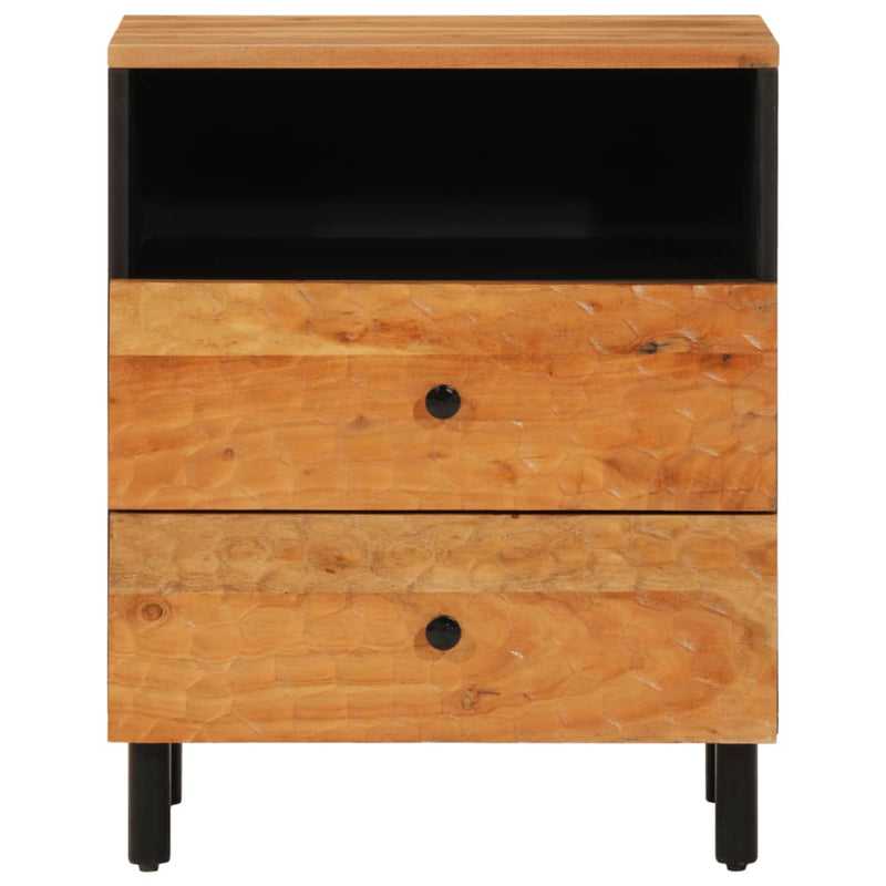 vidaXL tömör akácfa és szerelt fa éjjeliszekrény 50 x 33 x 60 cm