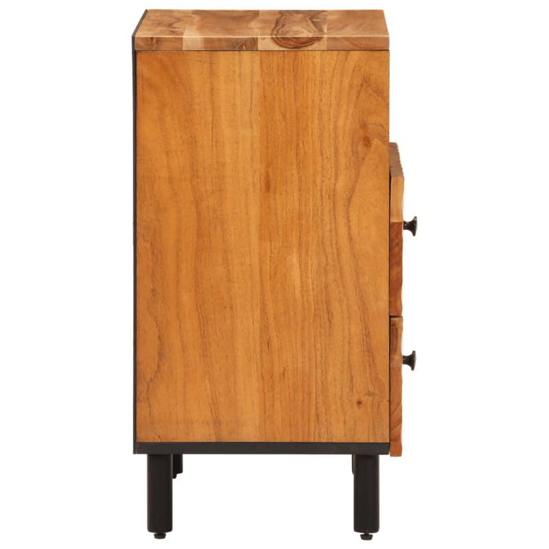 vidaXL tömör akácfa és szerelt fa éjjeliszekrény 50 x 33 x 60 cm