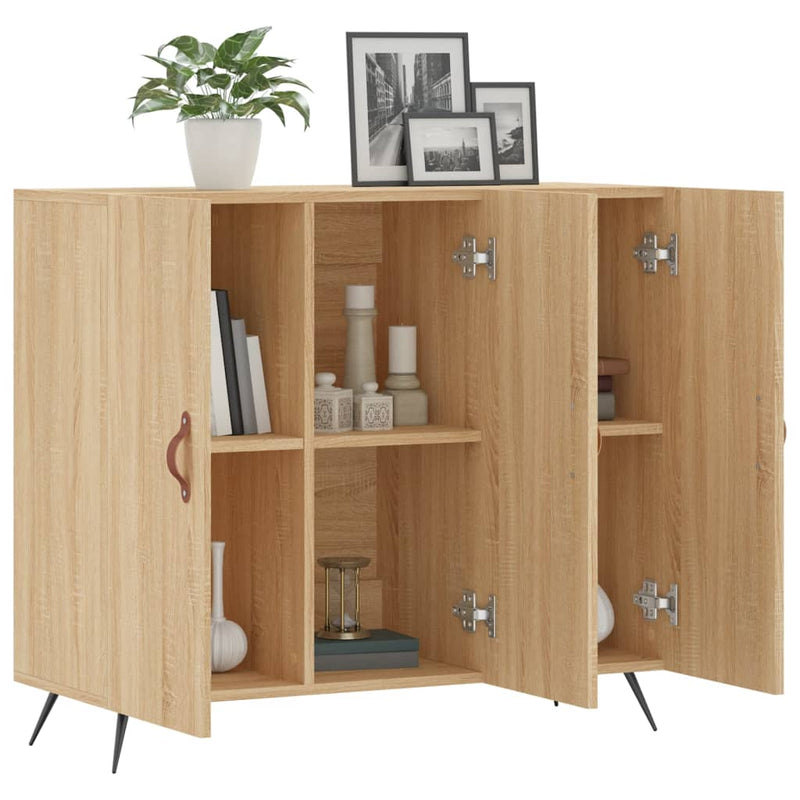 vidaXL sonoma tölgy színű szerelt fa tálalószekrény 90 x 34 x 80 cm