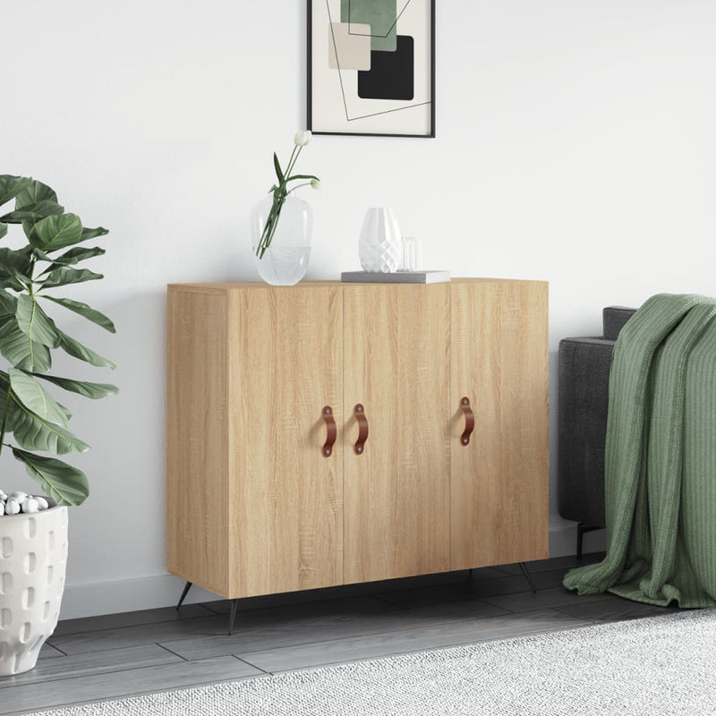 vidaXL sonoma tölgy színű szerelt fa tálalószekrény 90 x 34 x 80 cm