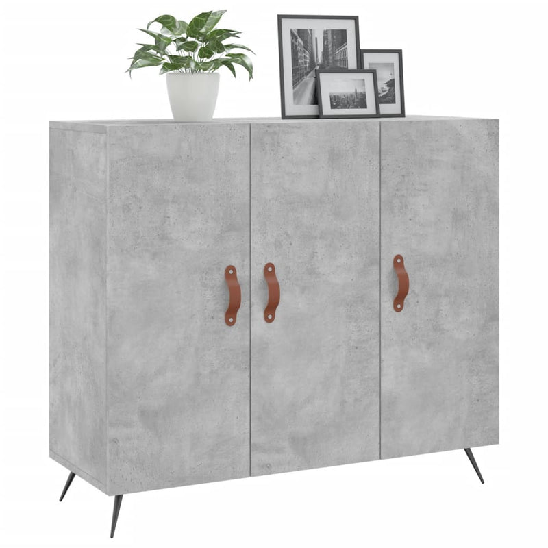 vidaXL betonszürke szerelt fa tálalószekrény 90 x 34 x 80 cm