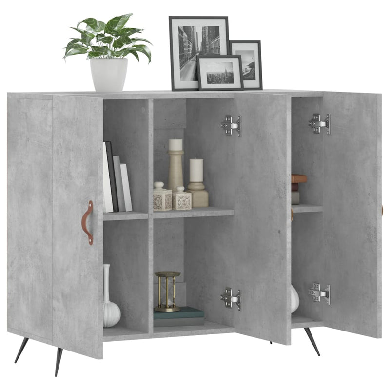 vidaXL betonszürke szerelt fa tálalószekrény 90 x 34 x 80 cm