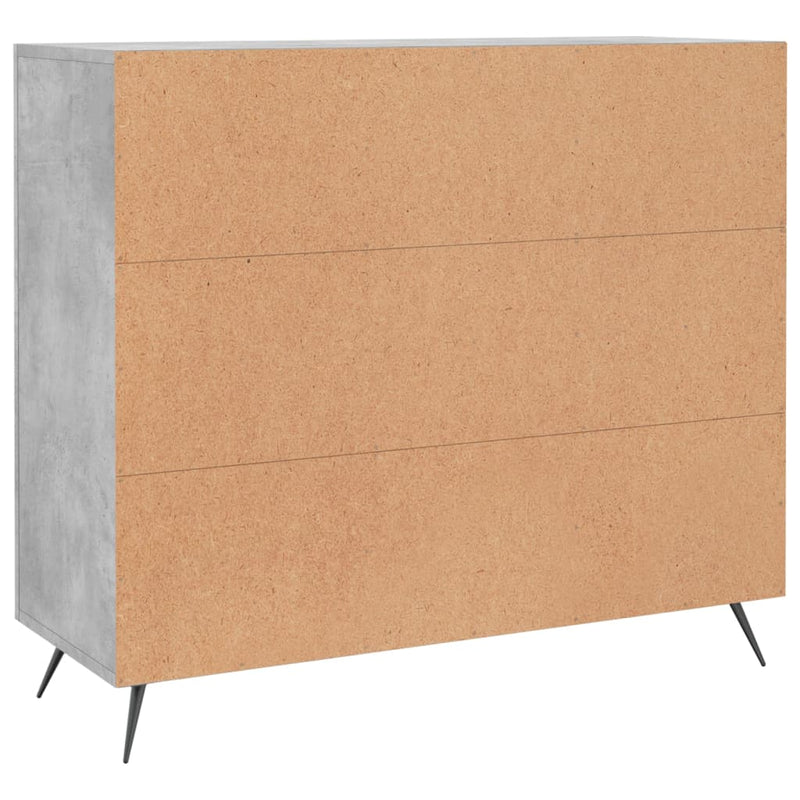 vidaXL betonszürke szerelt fa tálalószekrény 90 x 34 x 80 cm