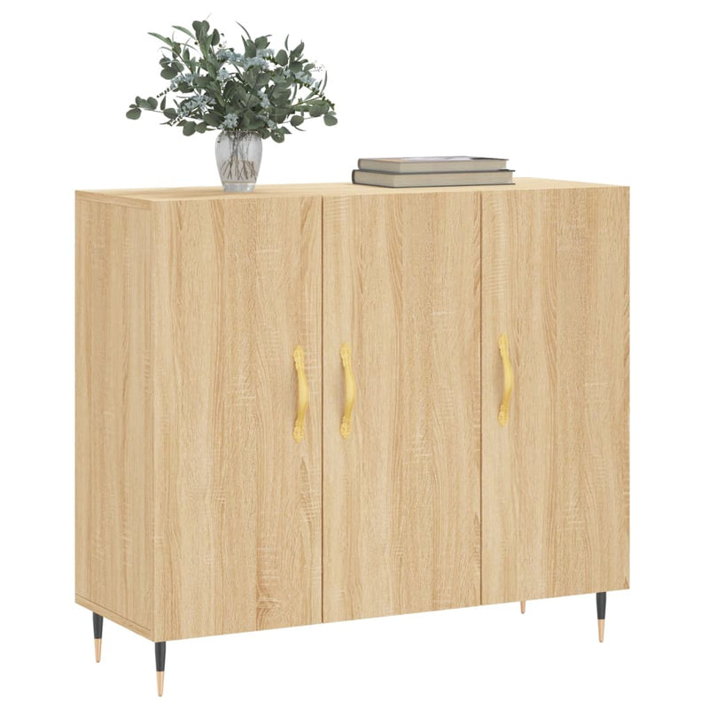 vidaXL sonoma tölgy színű szerelt fa tálalószekrény 90 x 34 x 80 cm