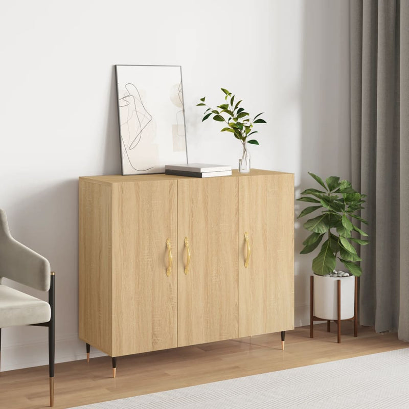 vidaXL sonoma tölgy színű szerelt fa tálalószekrény 90 x 34 x 80 cm