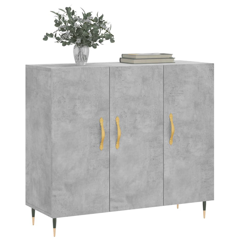 vidaXL betonszürke szerelt fa tálalószekrény 90 x 34 x 80 cm