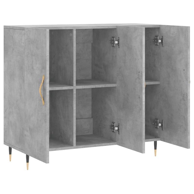 vidaXL betonszürke szerelt fa tálalószekrény 90 x 34 x 80 cm