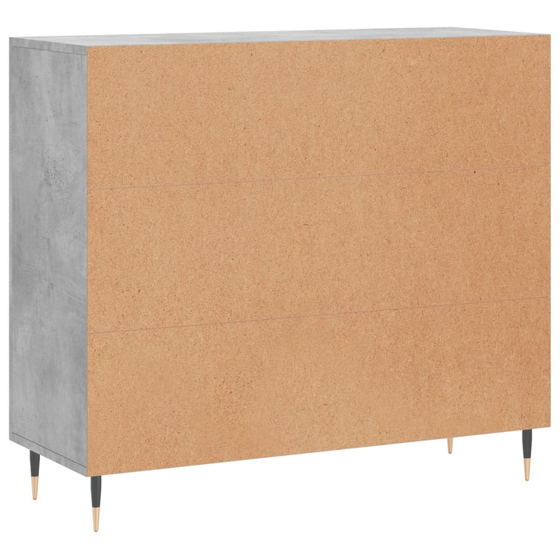 vidaXL betonszürke szerelt fa tálalószekrény 90 x 34 x 80 cm