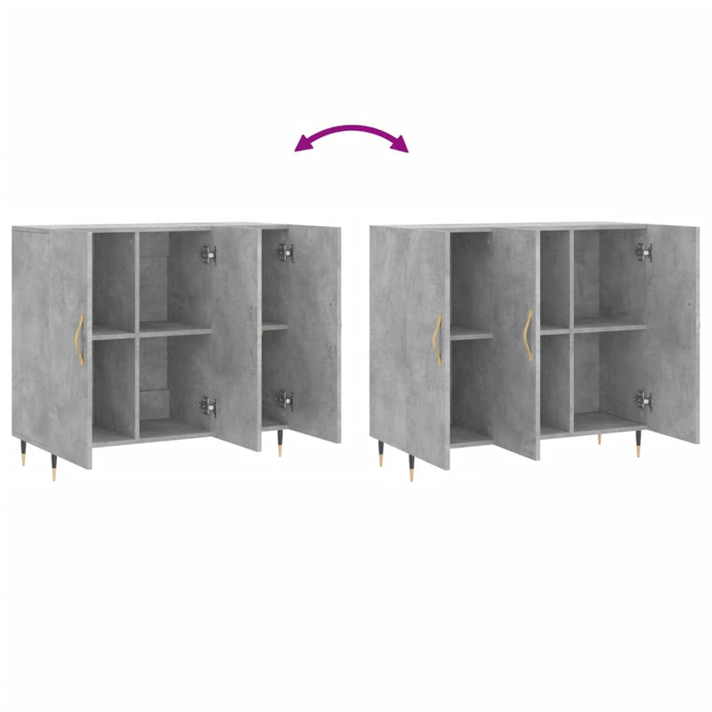 vidaXL betonszürke szerelt fa tálalószekrény 90 x 34 x 80 cm