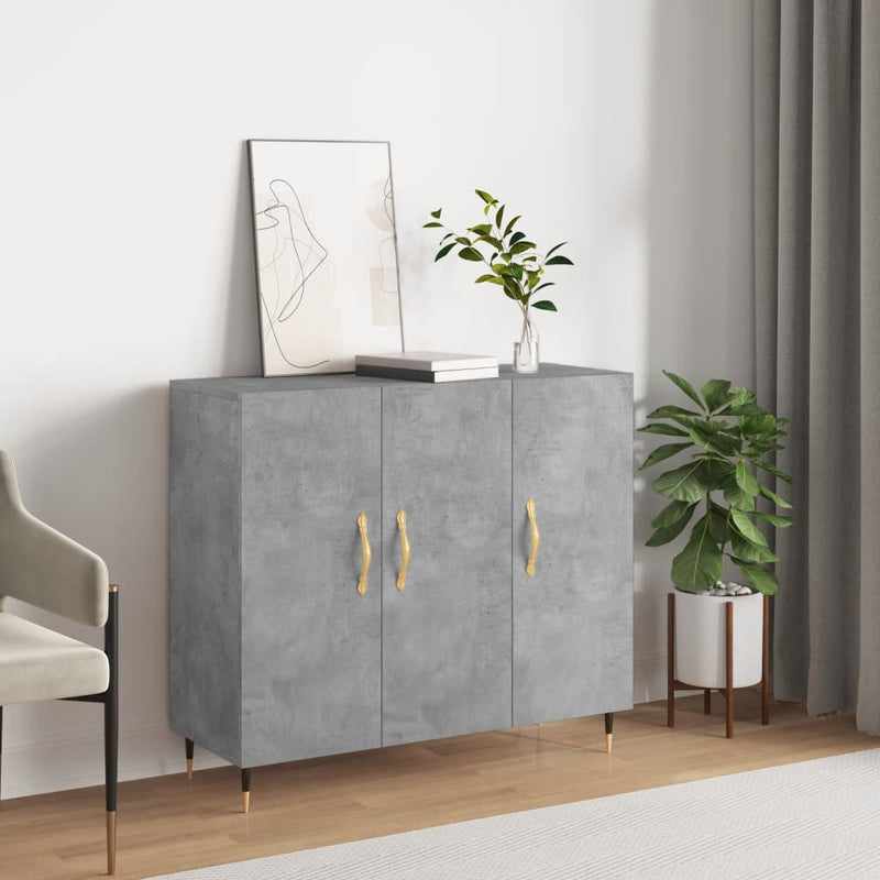 vidaXL betonszürke szerelt fa tálalószekrény 90 x 34 x 80 cm