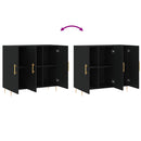 vidaXL fekete szerelt fa tálalószekrény 90 x 34 x 80 cm