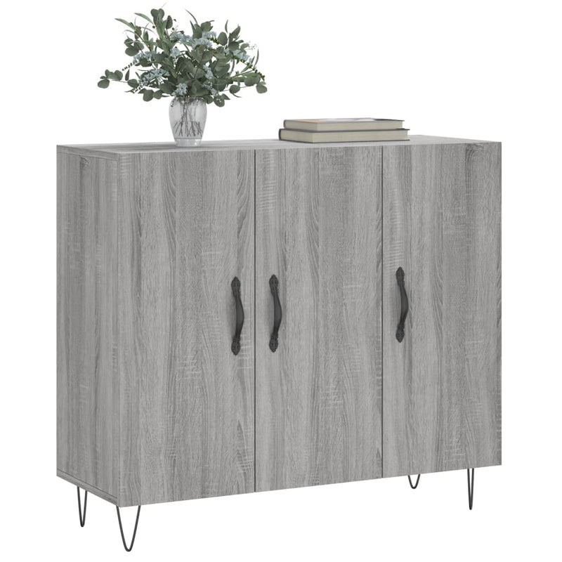 vidaXL szürke sonoma színű szerelt fa tálalószekrény 90 x 34 x 80 cm