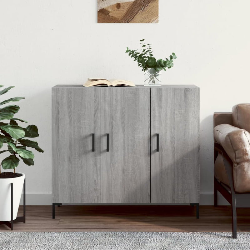 vidaXL szürke sonoma színű szerelt fa tálalószekrény 90 x 34 x 80 cm