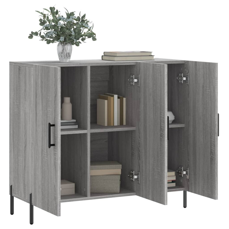 vidaXL szürke sonoma színű szerelt fa tálalószekrény 90 x 34 x 80 cm