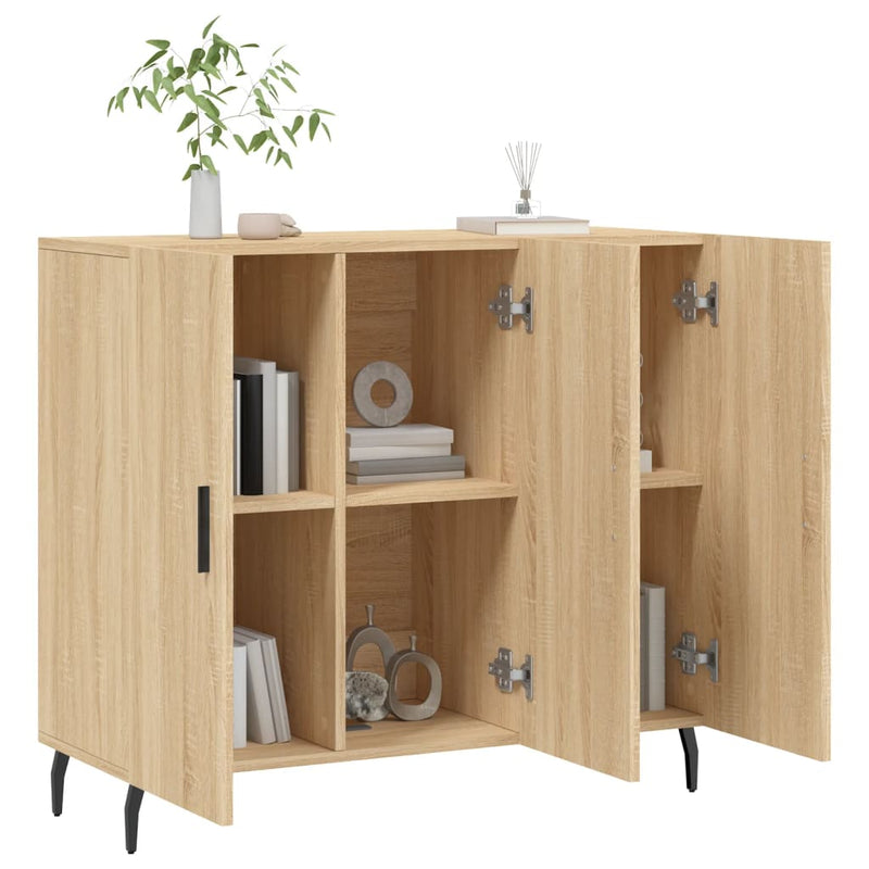 vidaXL sonoma tölgy színű szerelt fa tálalószekrény 90 x 34 x 80 cm