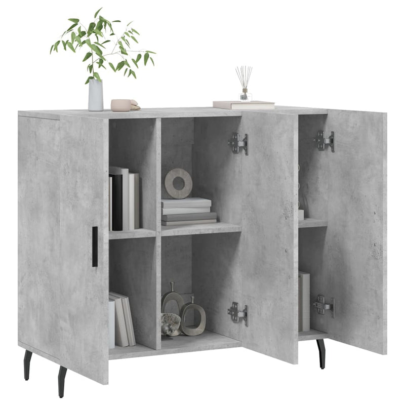 vidaXL betonszürke szerelt fa tálalószekrény 90 x 34 x 80 cm