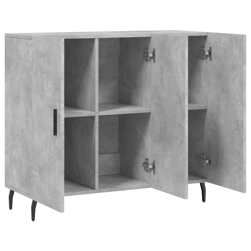 vidaXL betonszürke szerelt fa tálalószekrény 90 x 34 x 80 cm