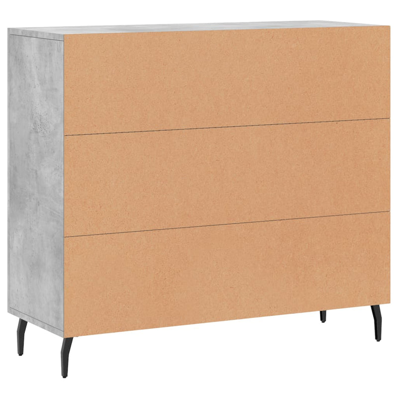 vidaXL betonszürke szerelt fa tálalószekrény 90 x 34 x 80 cm