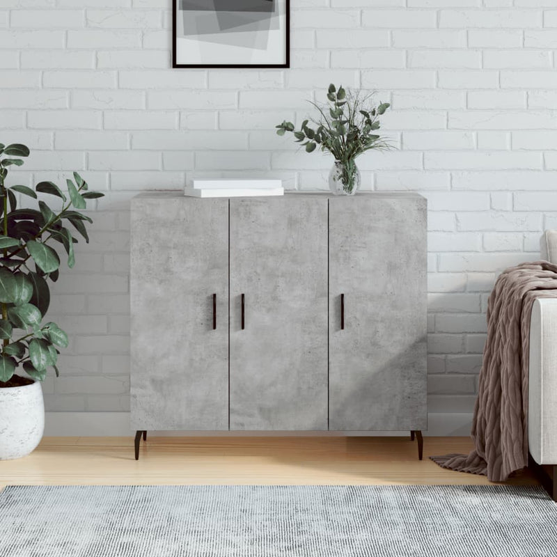 vidaXL betonszürke szerelt fa tálalószekrény 90 x 34 x 80 cm