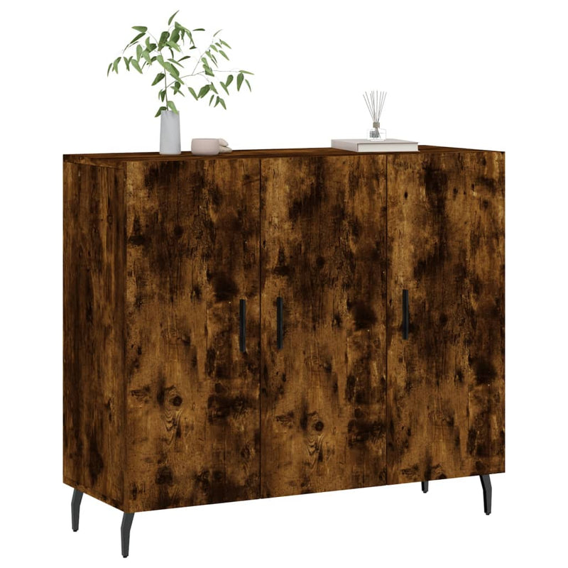 vidaXL füstös tölgy színű szerelt fa tálalószekrény 90 x 34 x 80 cm