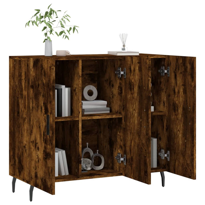vidaXL füstös tölgy színű szerelt fa tálalószekrény 90 x 34 x 80 cm