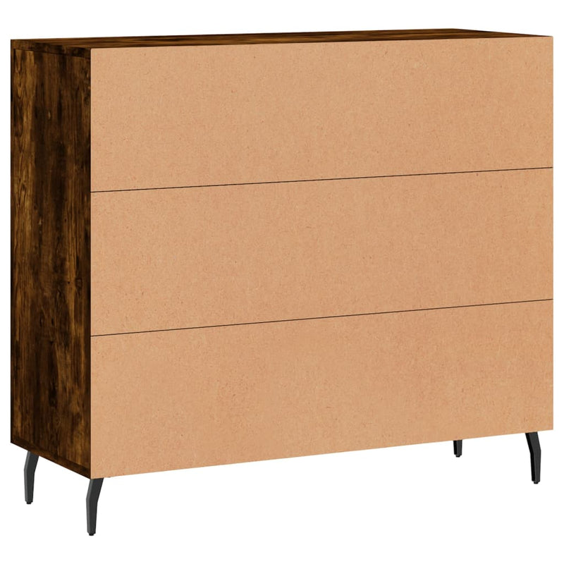 vidaXL füstös tölgy színű szerelt fa tálalószekrény 90 x 34 x 80 cm