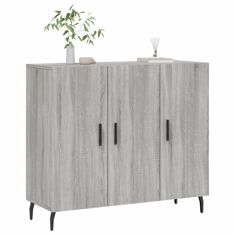 vidaXL szürke sonoma színű szerelt fa tálalószekrény 90 x 34 x 80 cm