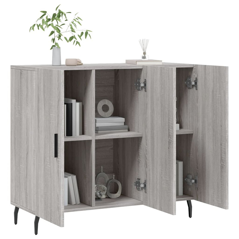 vidaXL szürke sonoma színű szerelt fa tálalószekrény 90 x 34 x 80 cm