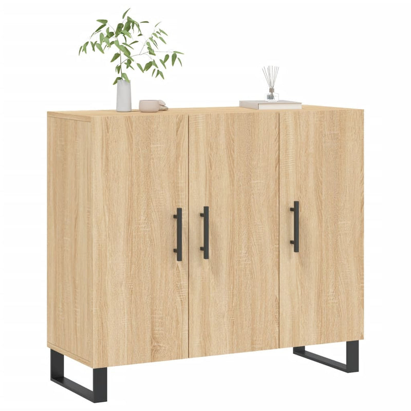 vidaXL sonoma tölgy színű szerelt fa tálalószekrény 90 x 34 x 80 cm