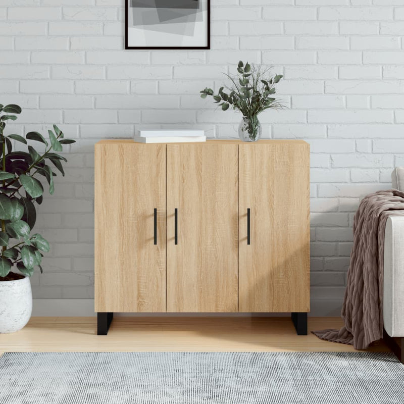 vidaXL sonoma tölgy színű szerelt fa tálalószekrény 90 x 34 x 80 cm