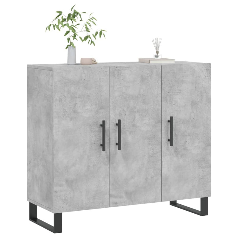 vidaXL betonszürke szerelt fa tálalószekrény 90 x 34 x 80 cm
