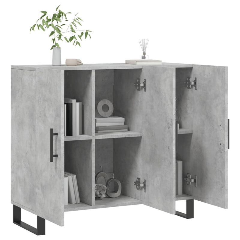 vidaXL betonszürke szerelt fa tálalószekrény 90 x 34 x 80 cm