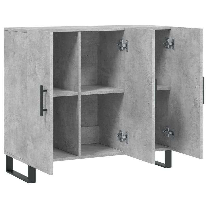 vidaXL betonszürke szerelt fa tálalószekrény 90 x 34 x 80 cm