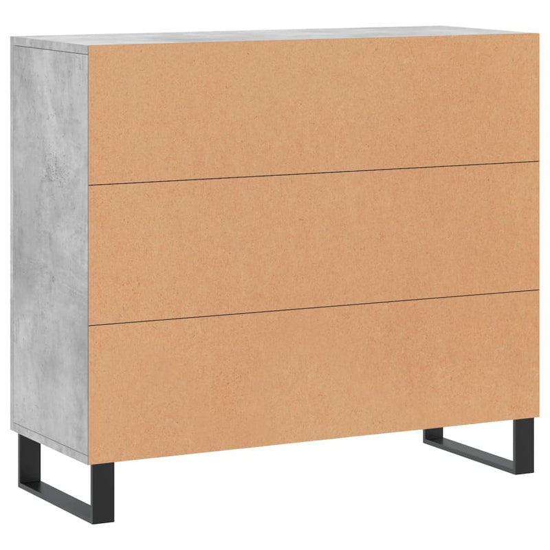 vidaXL betonszürke szerelt fa tálalószekrény 90 x 34 x 80 cm