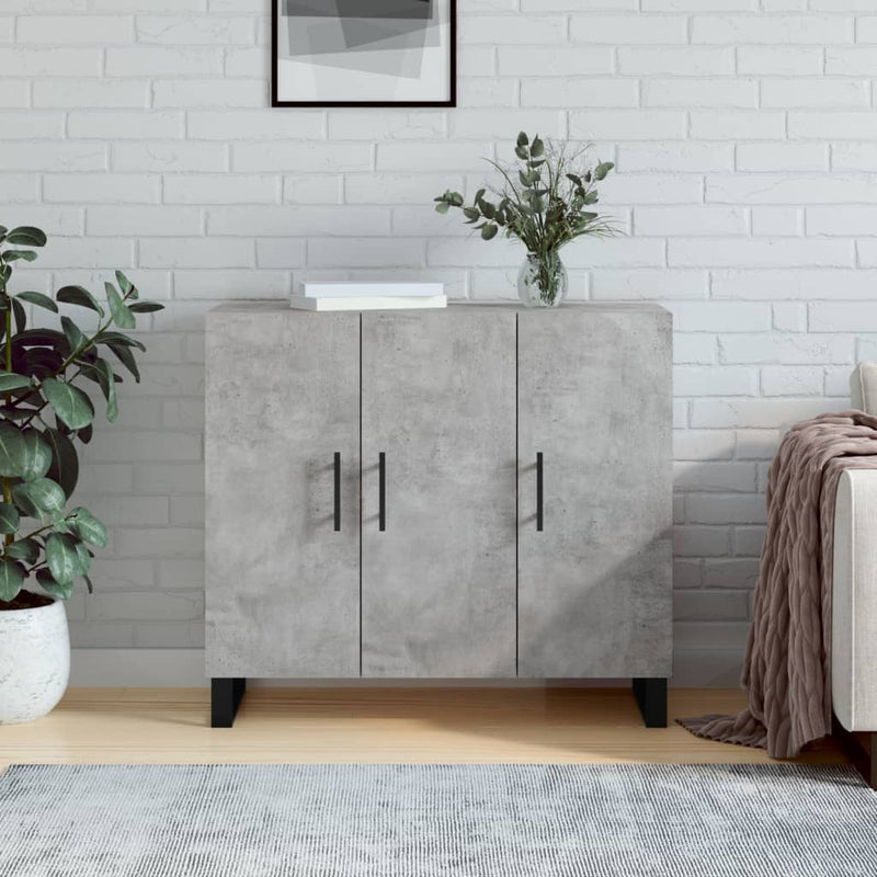 vidaXL betonszürke szerelt fa tálalószekrény 90 x 34 x 80 cm