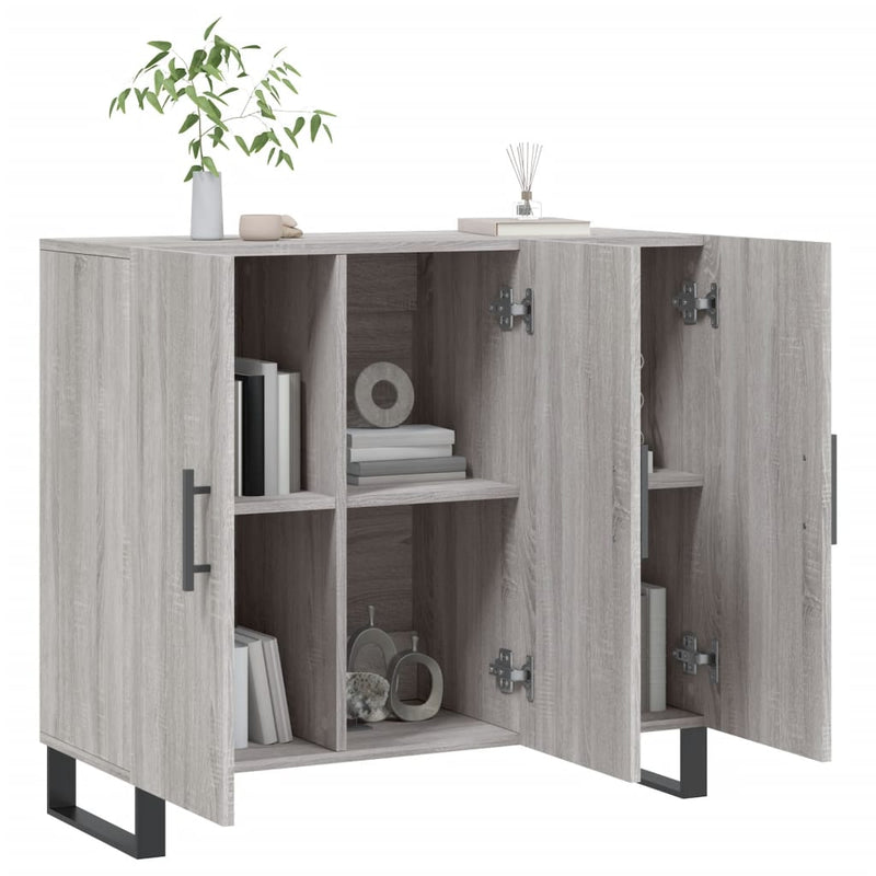 vidaXL szürke sonoma színű szerelt fa tálalószekrény 90 x 34 x 80 cm