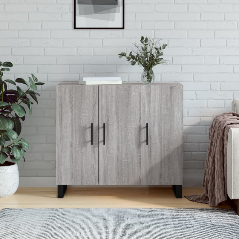 vidaXL szürke sonoma színű szerelt fa tálalószekrény 90 x 34 x 80 cm