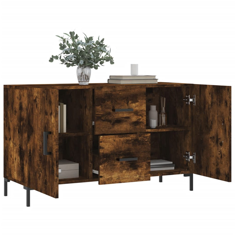 vidaXL füstös tölgy színű szerelt fa tálalószekrény 100 x 36 x 90 cm