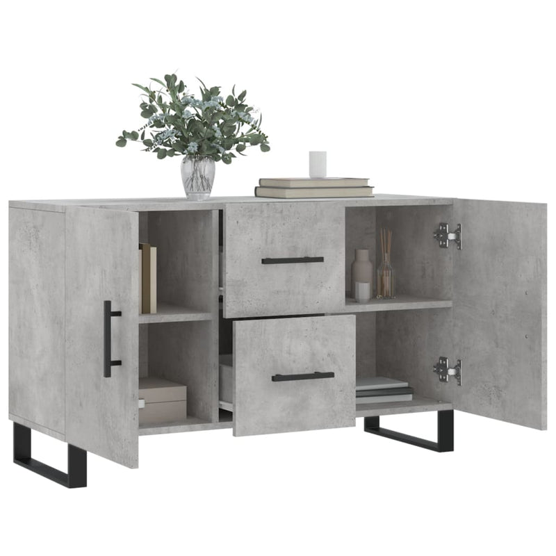 vidaXL betonszürke szerelt fa tálalószekrény 100 x 36 x 60 cm