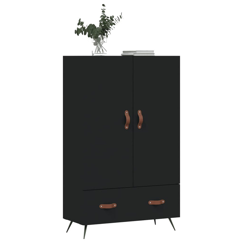 vidaXL fekete szerelt fa magasszekrény 69,5 x 31 x 115 cm