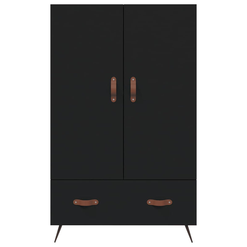 vidaXL fekete szerelt fa magasszekrény 69,5 x 31 x 115 cm