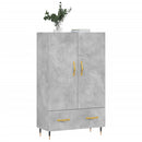 vidaXL betonszürke szerelt fa magasszekrény 69,5 x 31 x 115 cm