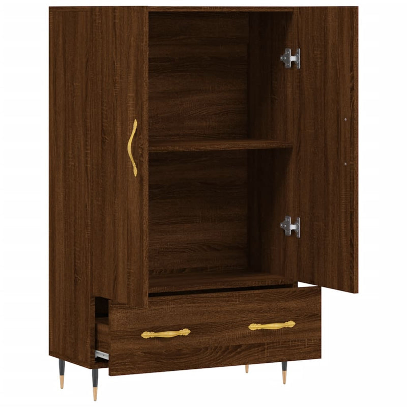 vidaXL barna tölgyszínű szerelt fa magasszekrény 69,5 x 31 x 115 cm