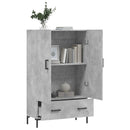 vidaXL betonszürke szerelt fa magasszekrény 69,5 x 31 x 115 cm