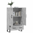 vidaXL betonszürke szerelt fa magasszekrény 69,5 x 31 x 115 cm