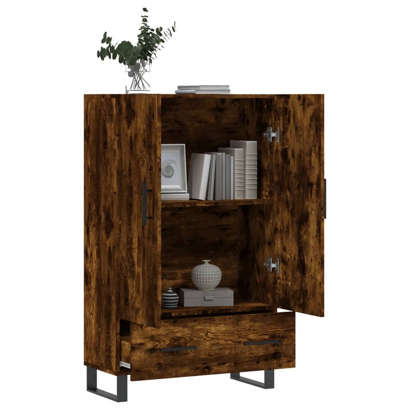 vidaXL füstös tölgy színű szerelt fa magasszekrény 69,5 x 31 x 115 cm