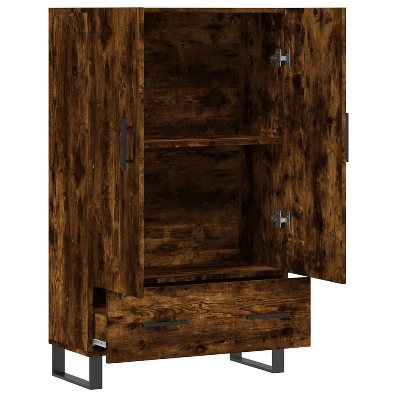 vidaXL füstös tölgy színű szerelt fa magasszekrény 69,5 x 31 x 115 cm