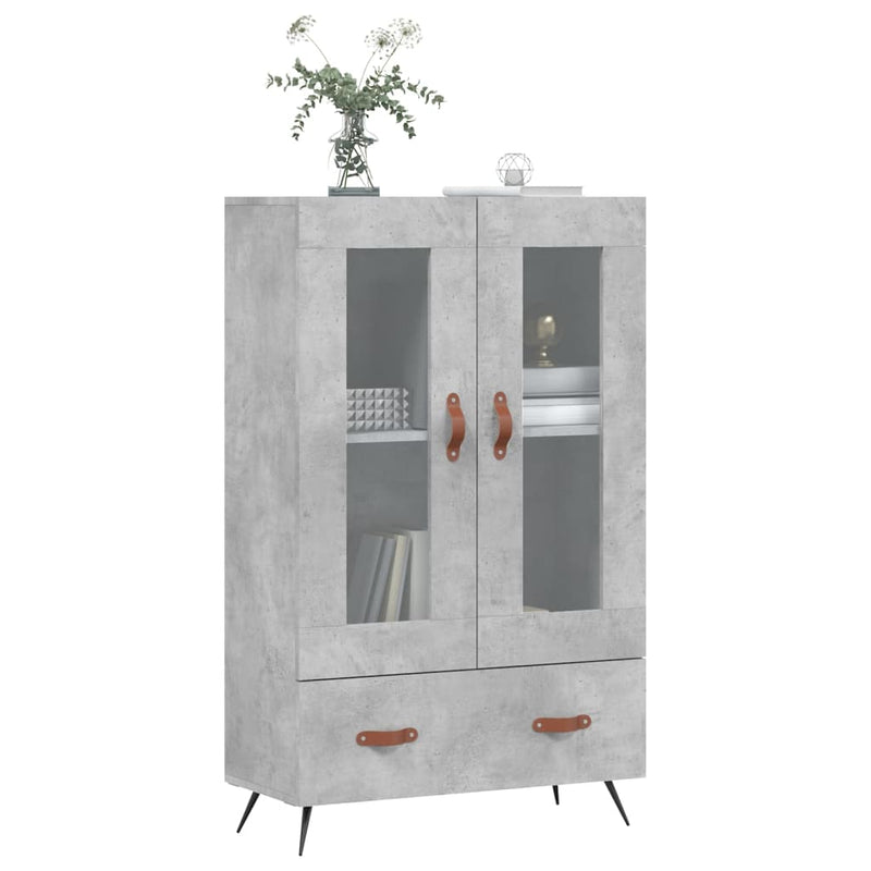 vidaXL betonszürke szerelt fa magasszekrény 69,5 x 31 x 115 cm