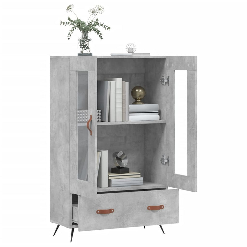 vidaXL betonszürke szerelt fa magasszekrény 69,5 x 31 x 115 cm